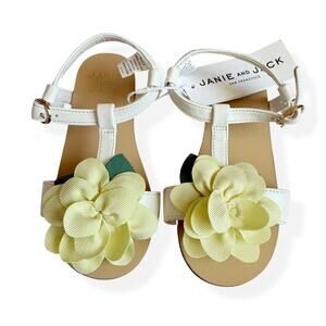 NEW Janie and Jack Yellow Flower Sandal Girls 8